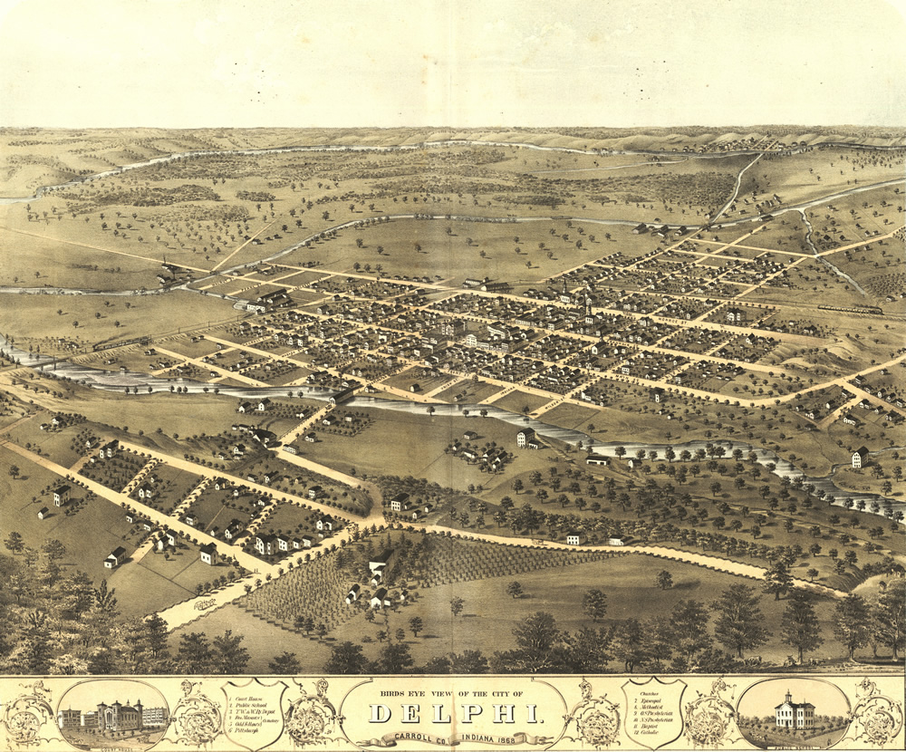 Ruger's 1868 Birdseye View of Delphi